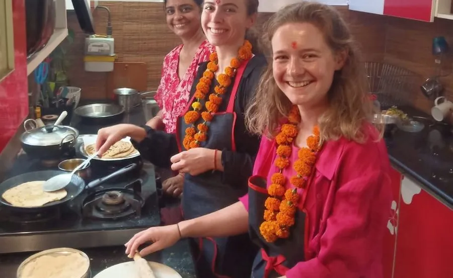 Home kitchen with traditional food