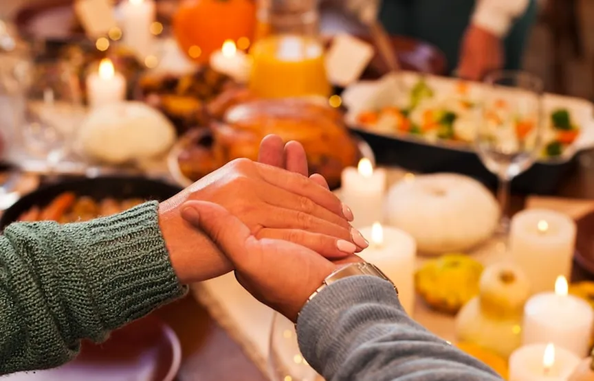 Rustic family dinner table